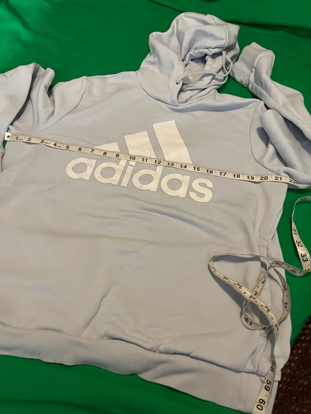 adidas Pale Gray Pullover Hoodie with White Logo - Picture 12 of 13